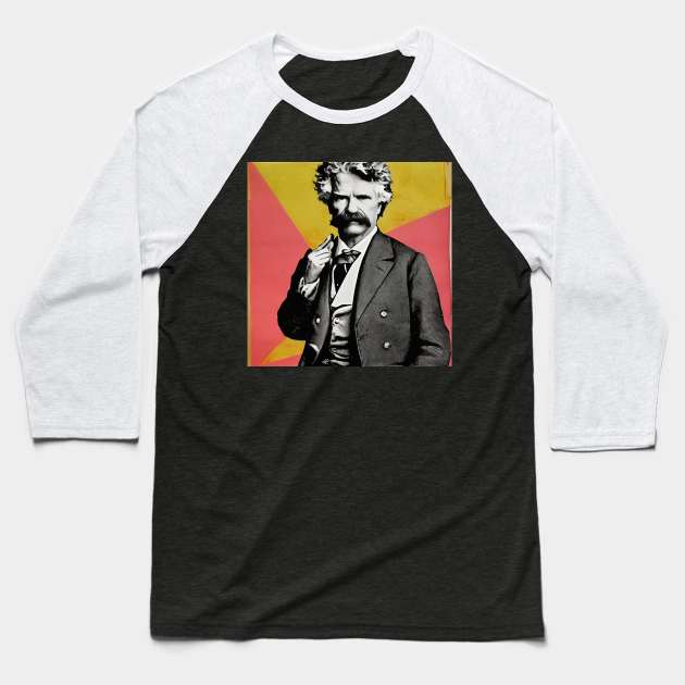 Mark Twain Baseball T-Shirt by Disputatious